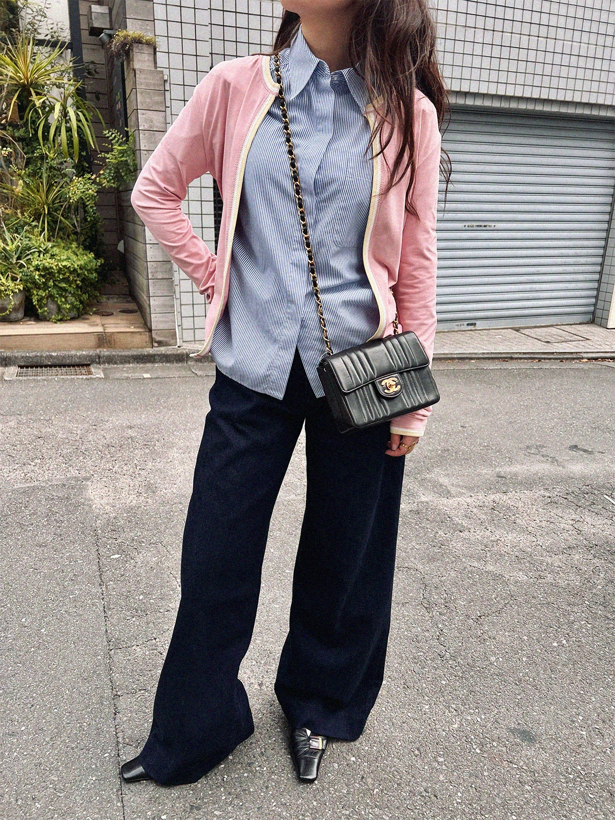 VINTAGE●CHANEL●チェーン付きトップハンドルロングバニティ VINTAGE○CHANEL○チェーン付きトップハンドルロングバニティ